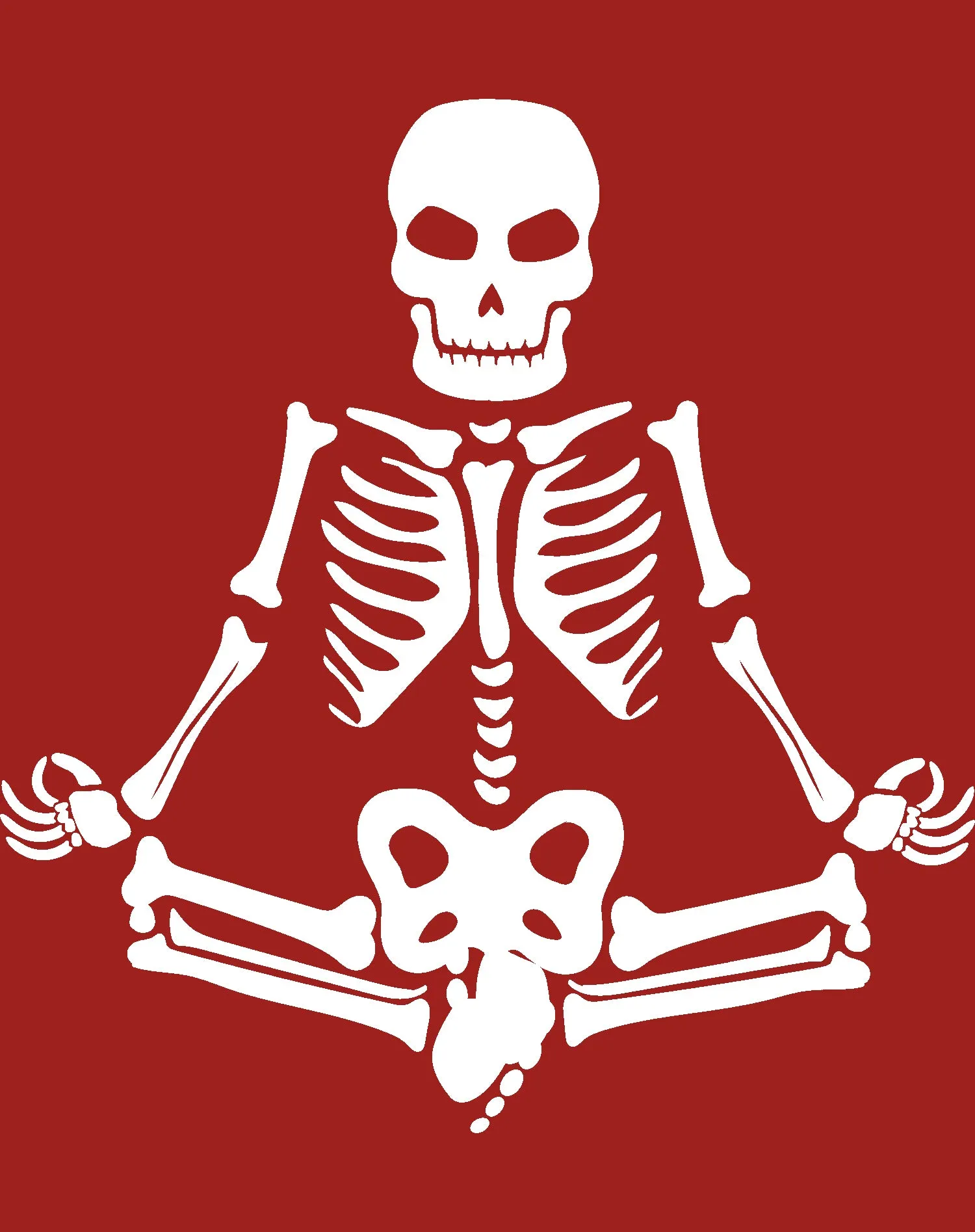 Halloween Day Of The Dead Namaste Lotus Skeleton Stencil Official Youth T-shirt