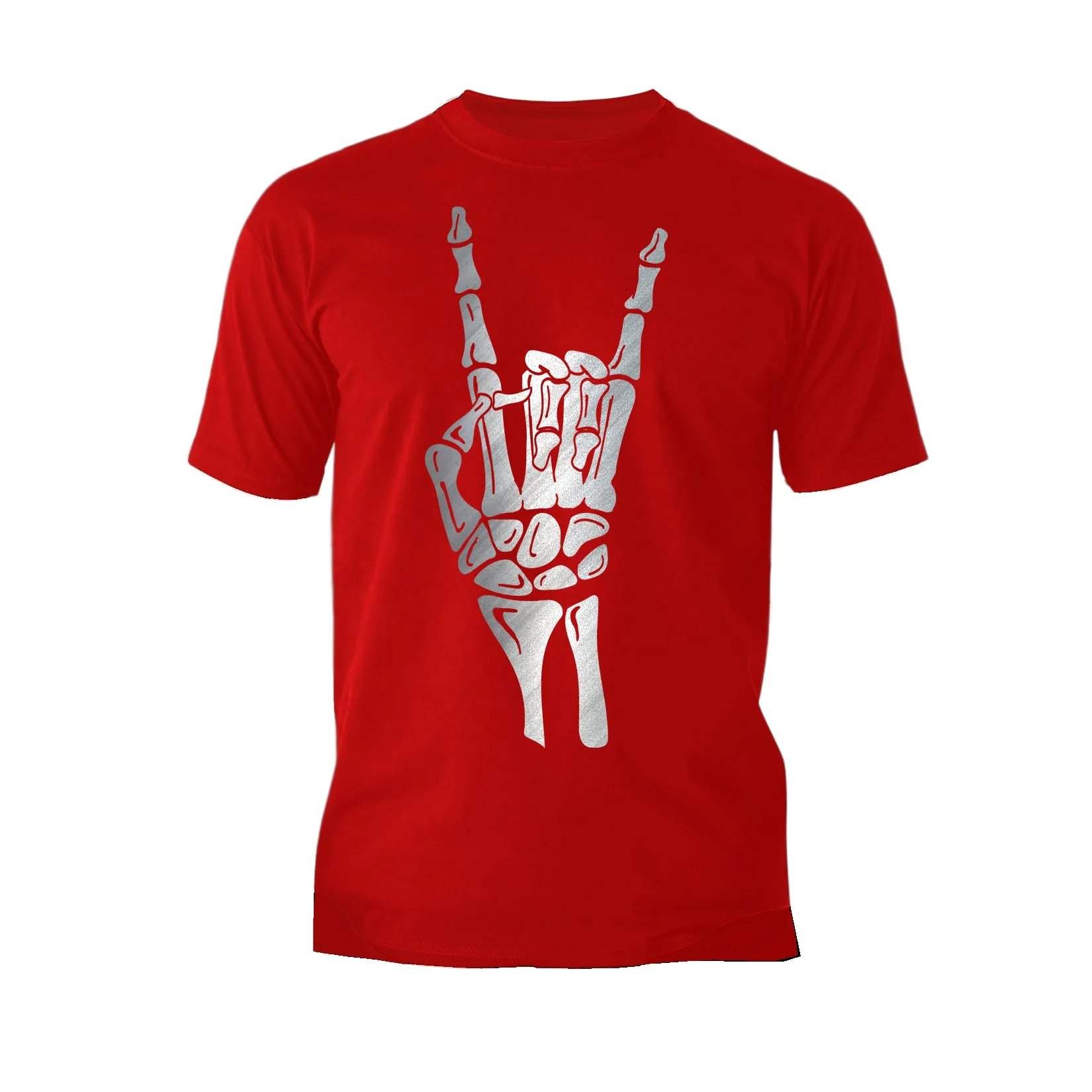 Halloween Day Of The Dead Occult Metal Horns Sign Skeleton Official Men's T-shirt