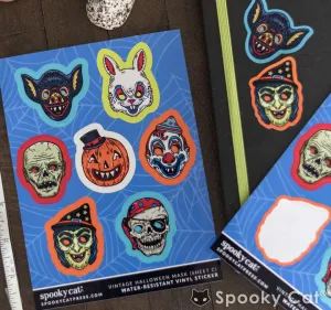 Halloween Masks Sticker Sheet C