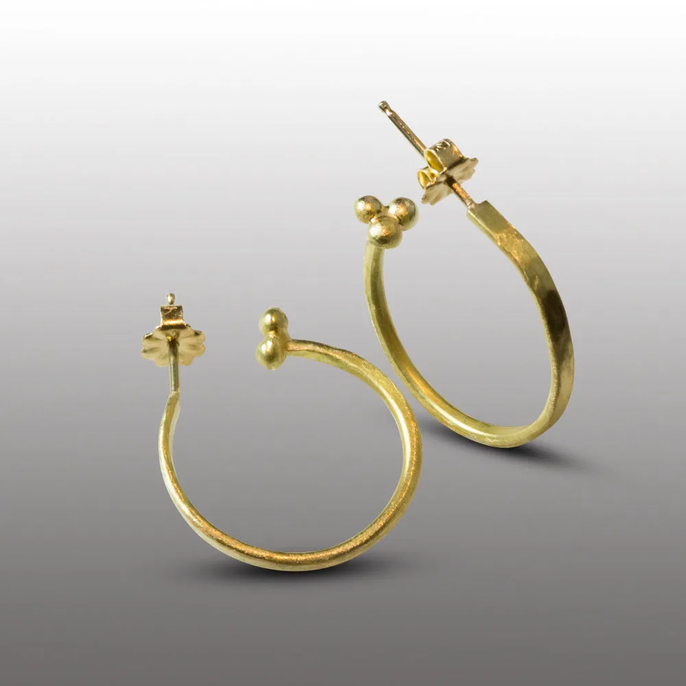 Hammered Roman 22 Karat Gold Hoops