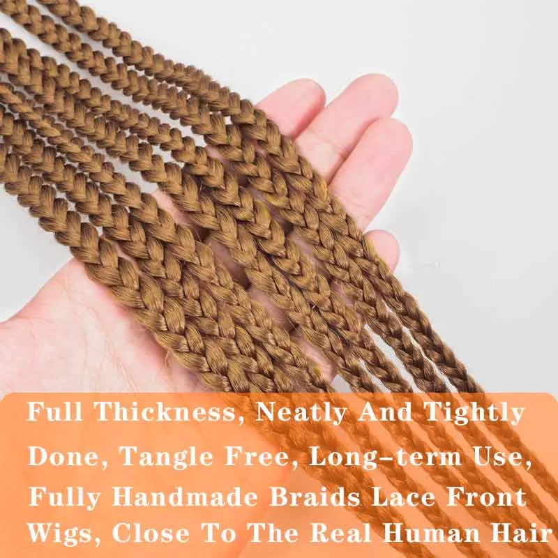 Handmade Braided Cornrow Wig Synthetic Box Braided Wigs for Black Women