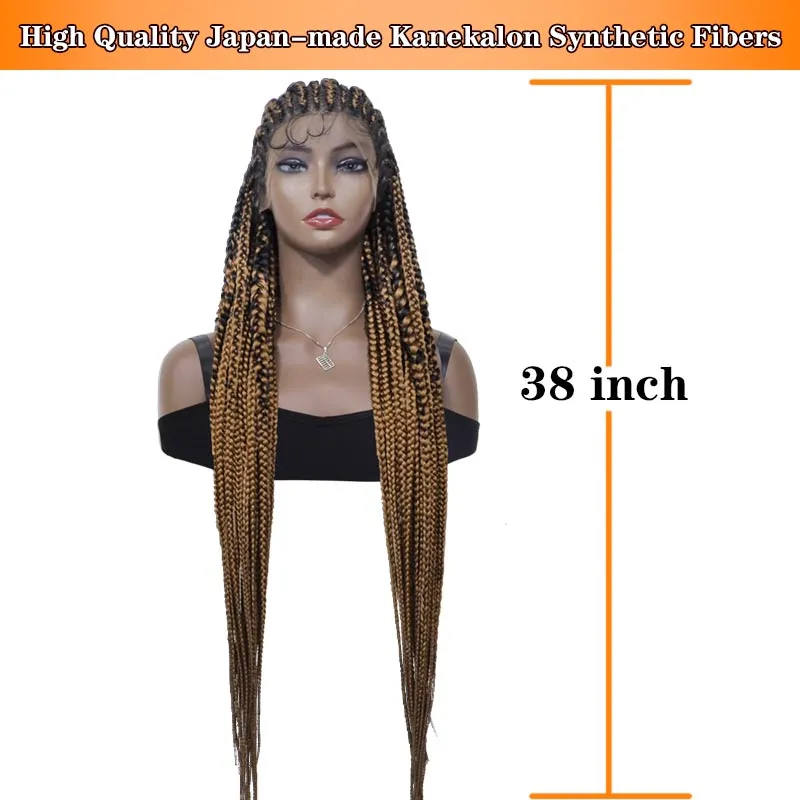 Handmade Braided Cornrow Wig Synthetic Box Braided Wigs for Black Women