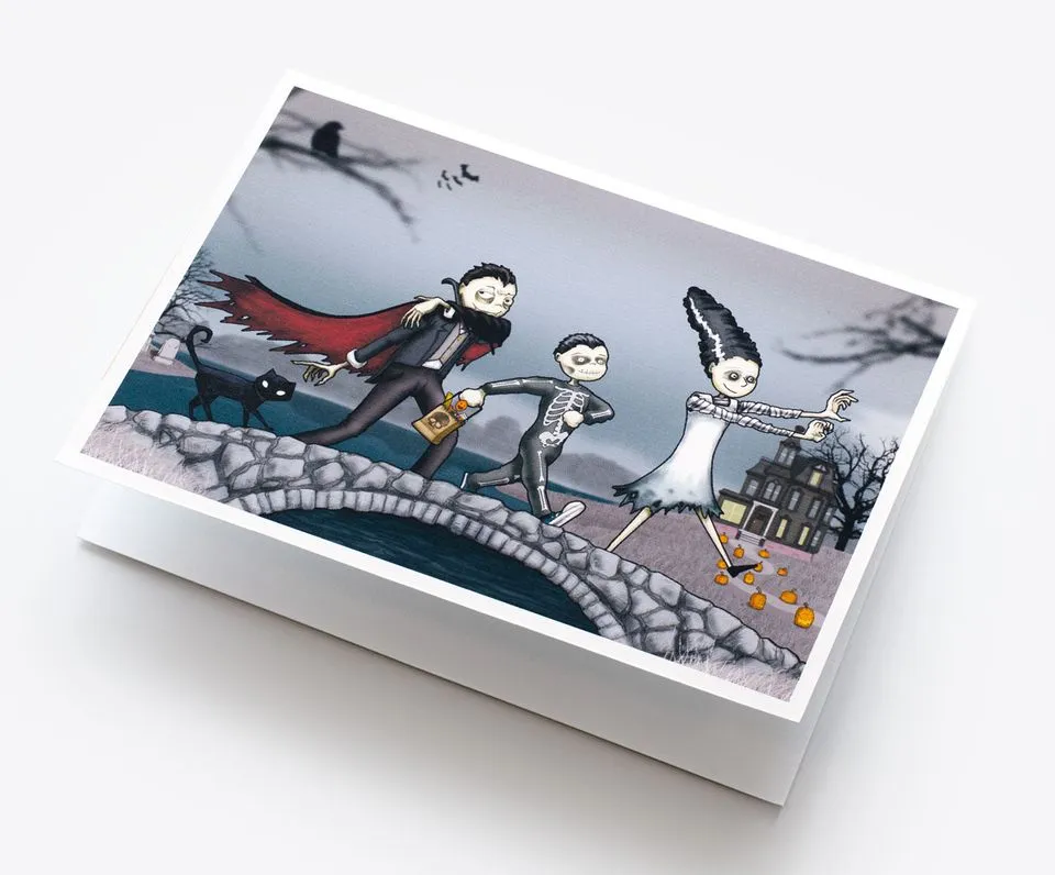 Haunted Bridge Halloween Card