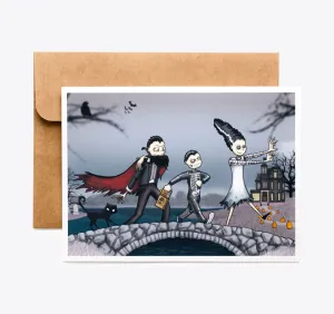 Haunted Bridge Halloween Card