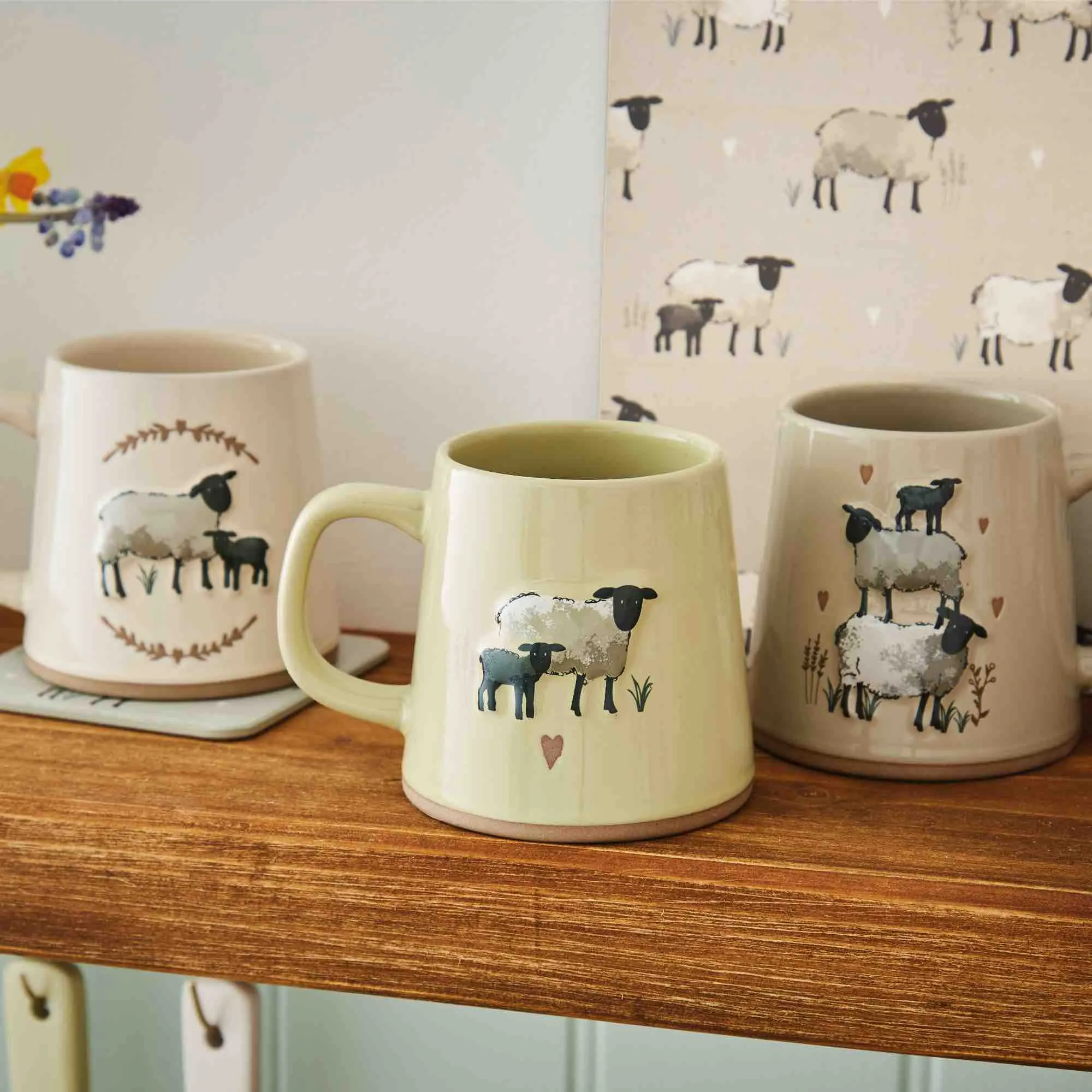 Highland Sheep Reverse Conical Mug - Beige