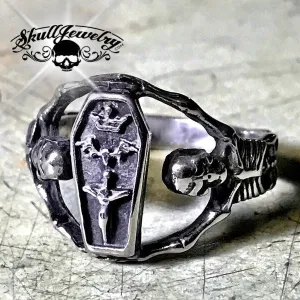 Hold Strong Coffin & Skeleton Ring (#625)