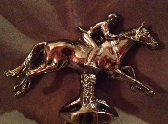 Hood Ornament Chrome Mounted Fox Hunter
