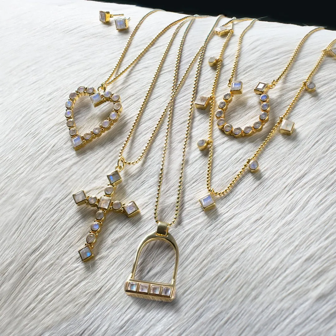 Keepsake - Turquoise and 14K Gold vermeil Cross Charm Necklace