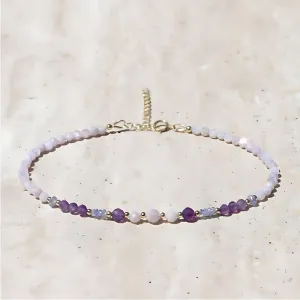 Kunzite & Amethyst Luxury Anklet