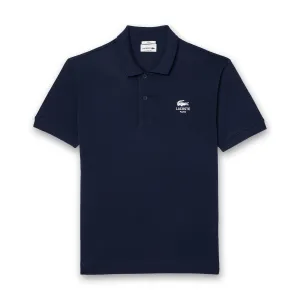 Lacoste - Classic Fit Signature Print Polo in Navy