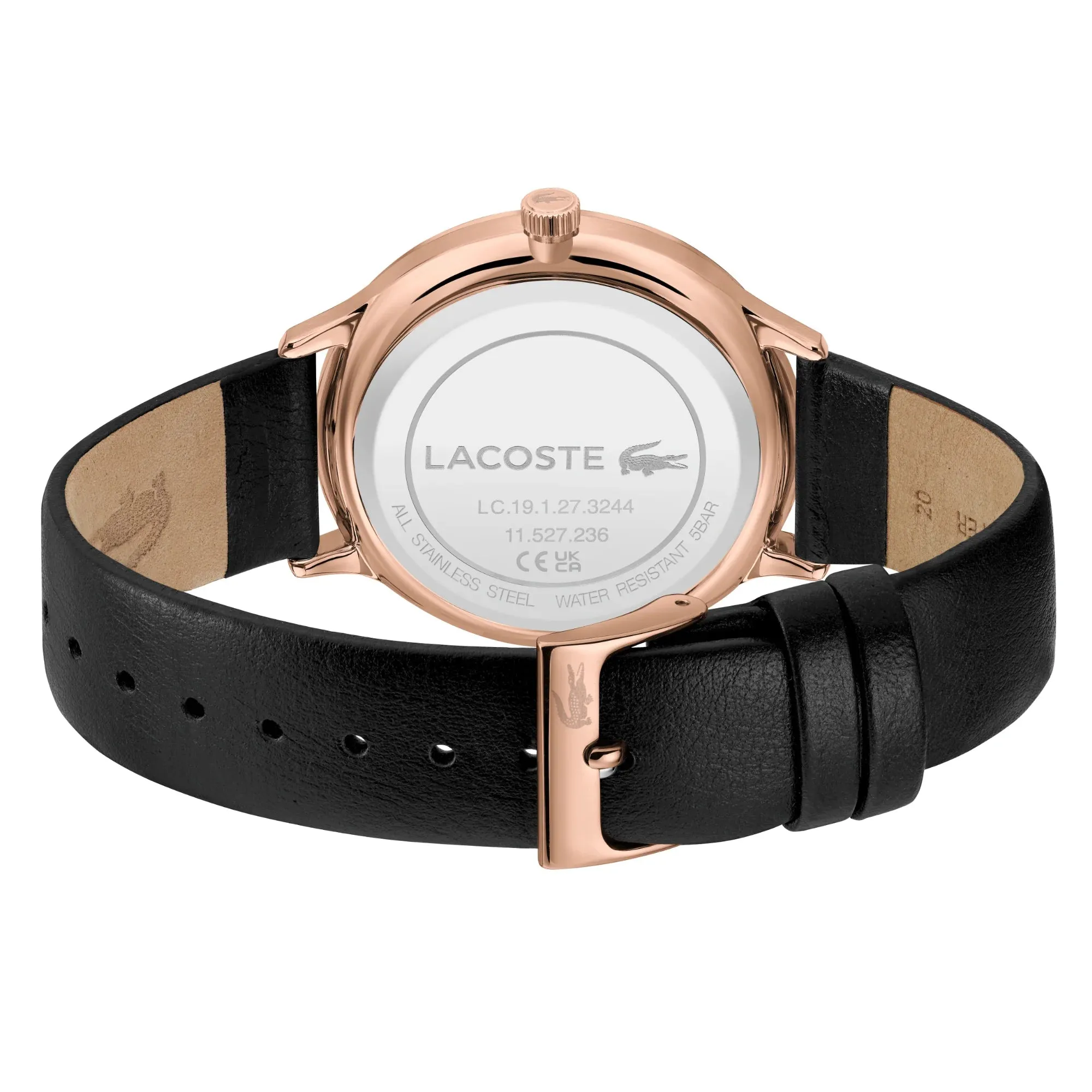 Lacoste Club Men's Navy Date Dial Watch Black Leather Strap