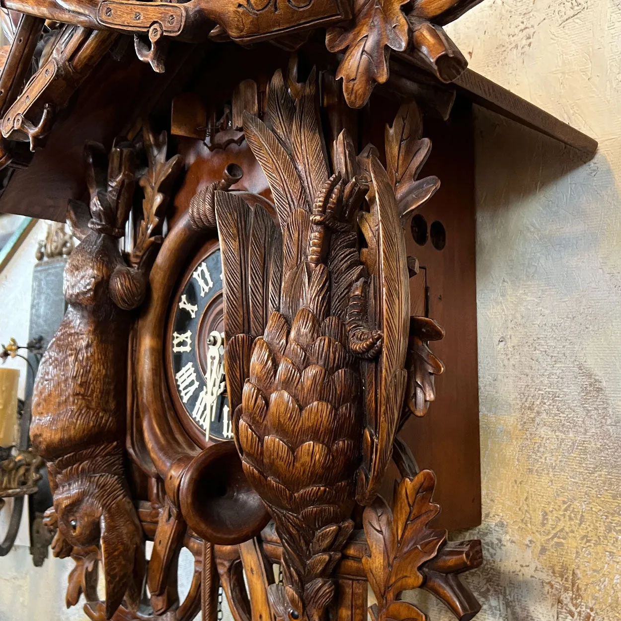 Large Vintage German Black Forest Swiss Movement Musical Cuckoo Wall Clock