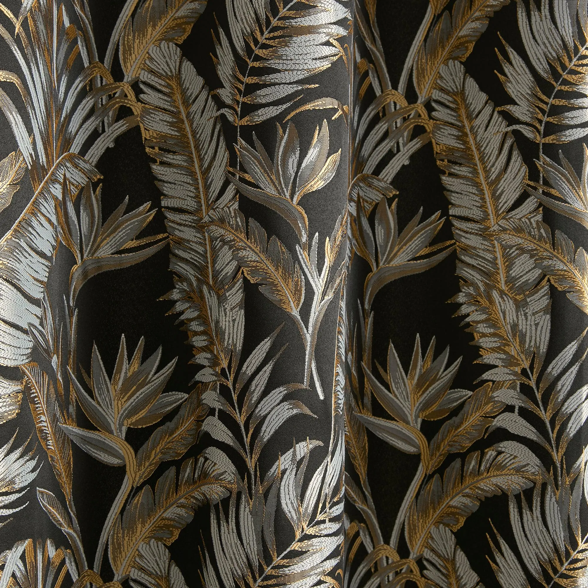 Laurence Llewelyn-Bowen Paradise Palm Eyelet Curtains  - Black
