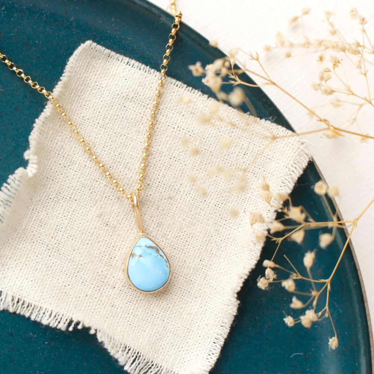 Lavender Turquoise Gold Necklace