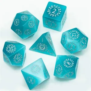 Level Up Premium Dice | Cat Eye Gemstone | Blue Patterned