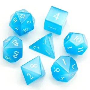 Level Up Premium Dice | Cat Eye Gemstone | Blue