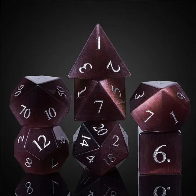 Level Up Premium Dice | Cat Eye Gemstone | Purple