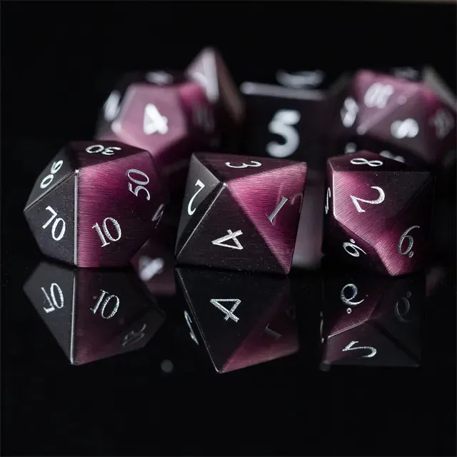 Level Up Premium Dice | Cat Eye Gemstone | Purple