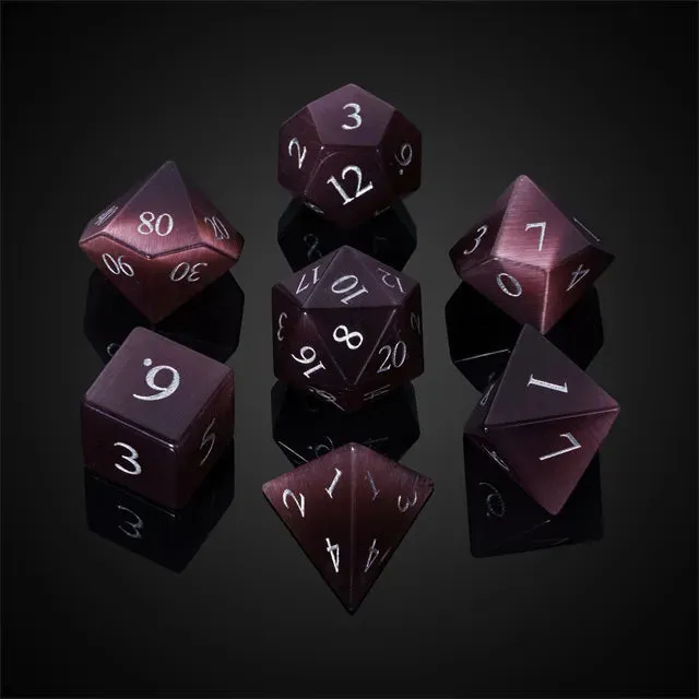 Level Up Premium Dice | Cat Eye Gemstone | Purple