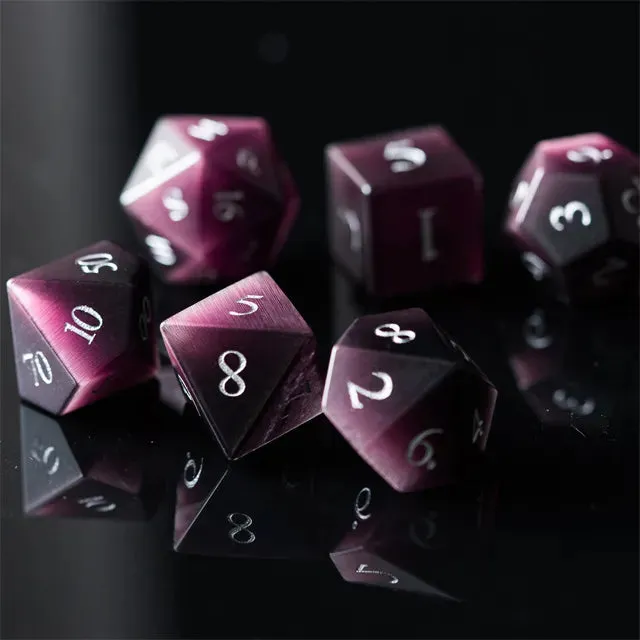Level Up Premium Dice | Cat Eye Gemstone | Purple