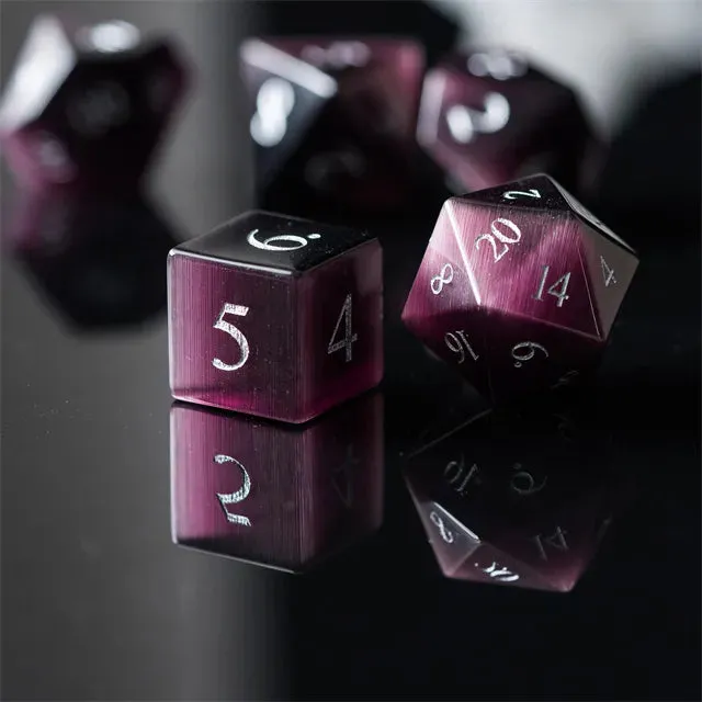 Level Up Premium Dice | Cat Eye Gemstone | Purple