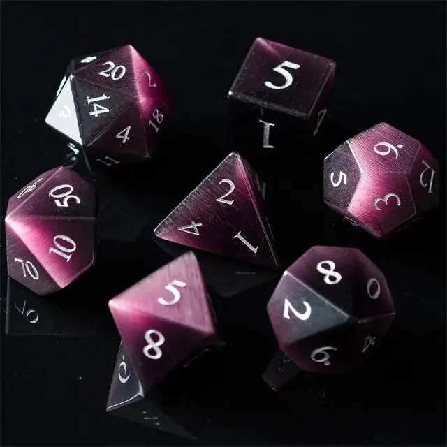 Level Up Premium Dice | Cat Eye Gemstone | Purple