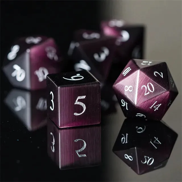 Level Up Premium Dice | Cat Eye Gemstone | Purple