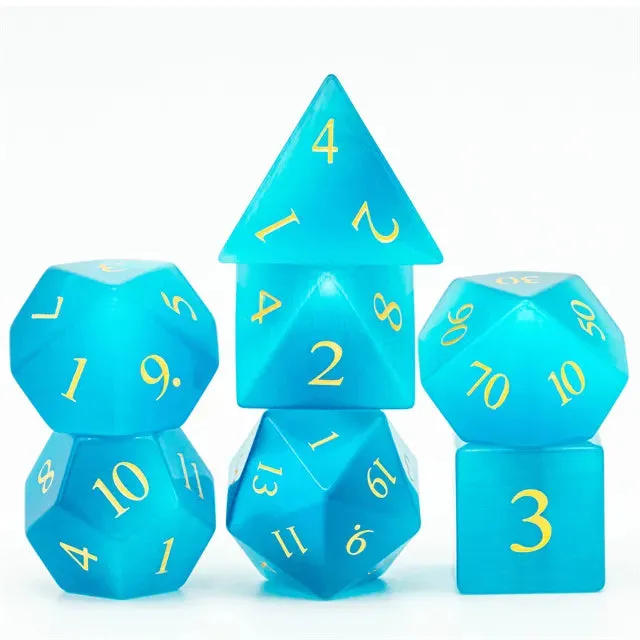 Level Up Premium Dice | Cat Eye Gemstone | Teal