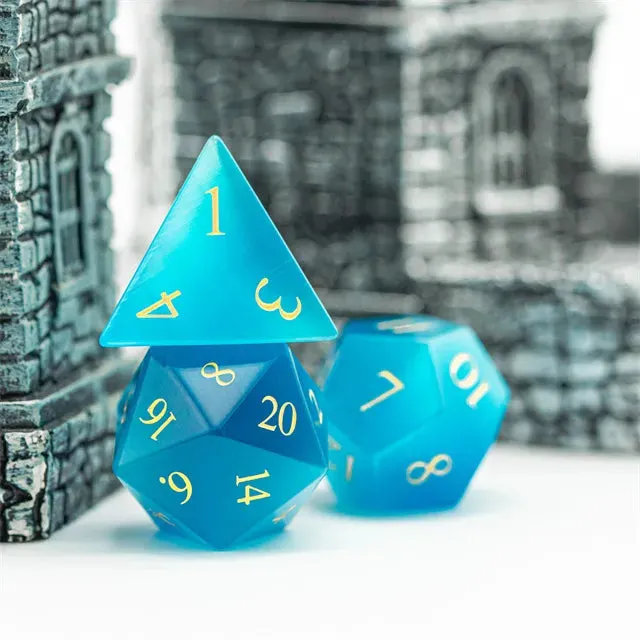 Level Up Premium Dice | Cat Eye Gemstone | Teal