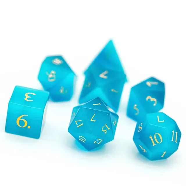 Level Up Premium Dice | Cat Eye Gemstone | Teal
