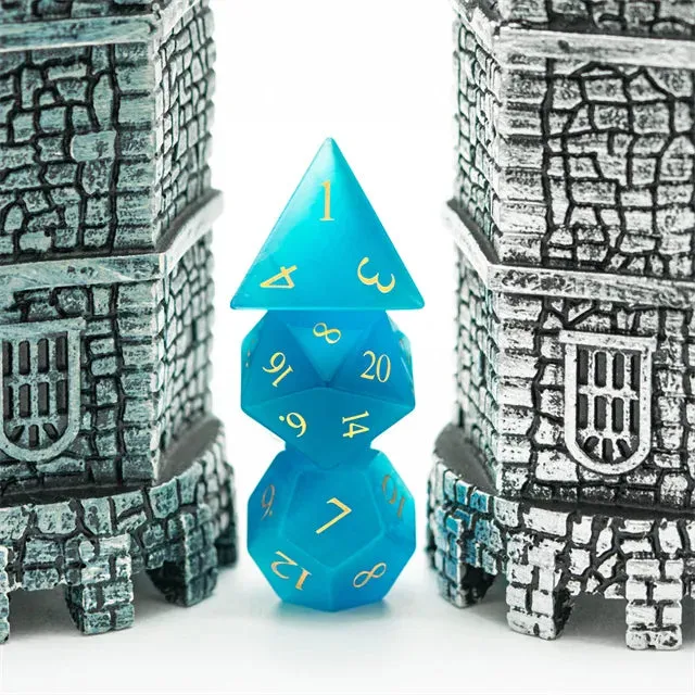 Level Up Premium Dice | Cat Eye Gemstone | Teal