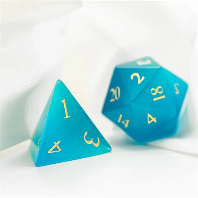 Level Up Premium Dice | Cat Eye Gemstone | Teal