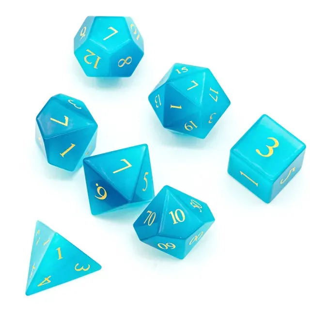 Level Up Premium Dice | Cat Eye Gemstone | Teal
