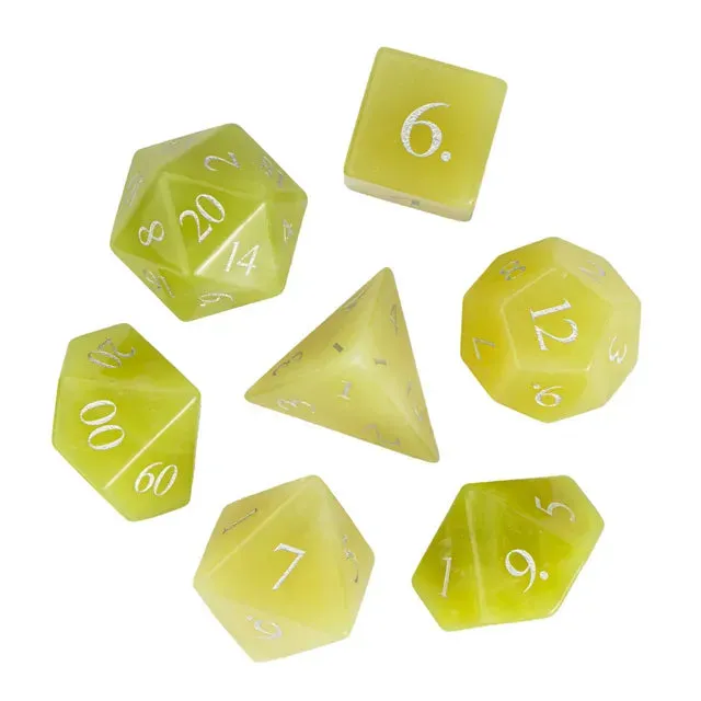 Level Up Premium Dice | Lemon Jade Gemstone