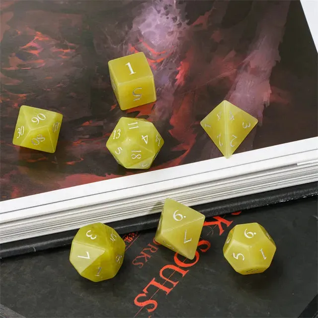 Level Up Premium Dice | Lemon Jade Gemstone