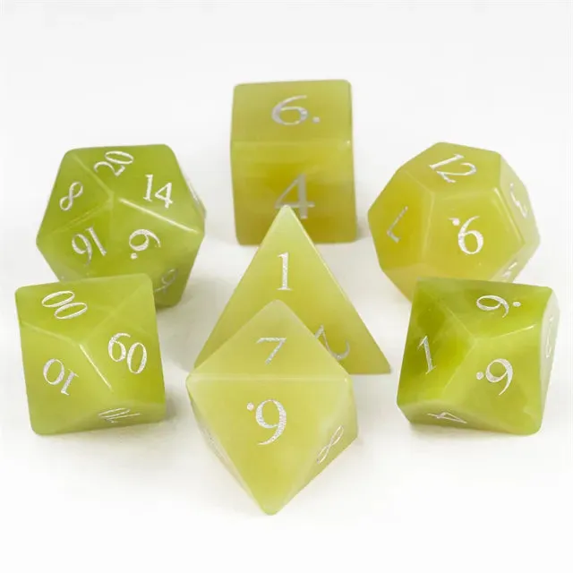 Level Up Premium Dice | Lemon Jade Gemstone