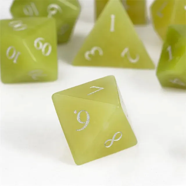 Level Up Premium Dice | Lemon Jade Gemstone
