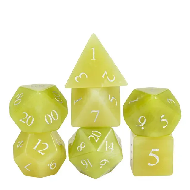 Level Up Premium Dice | Lemon Jade Gemstone