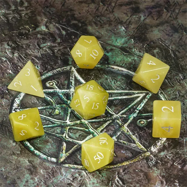 Level Up Premium Dice | Lemon Jade Gemstone