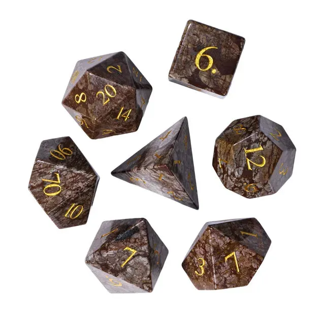 Level Up Premium Dice | Natural Red Snowflake Stone
