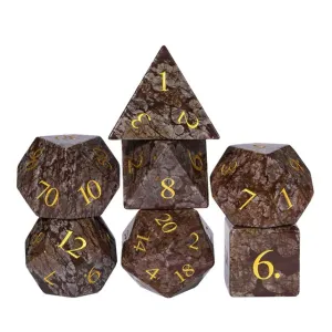 Level Up Premium Dice | Natural Red Snowflake Stone