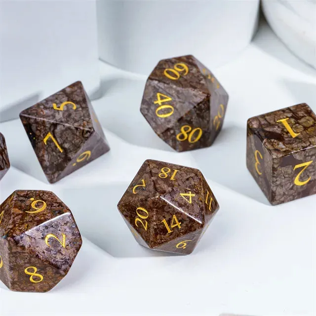 Level Up Premium Dice | Natural Red Snowflake Stone