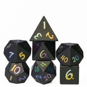 Level Up Premium Dice | Obsidian Gemstone |  Rainbow
