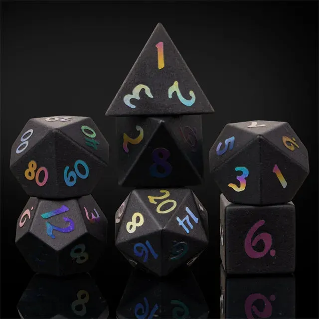 Level Up Premium Dice | Obsidian Gemstone |  Rainbow