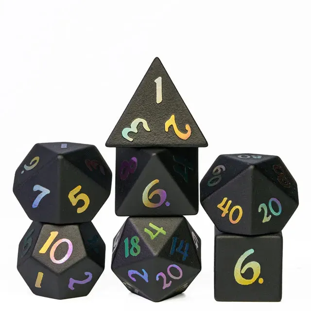 Level Up Premium Dice | Obsidian Gemstone |  Rainbow