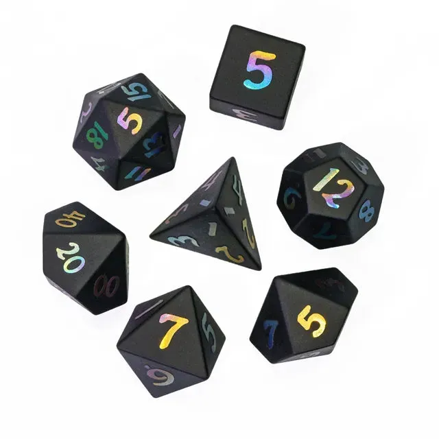 Level Up Premium Dice | Obsidian Gemstone |  Rainbow