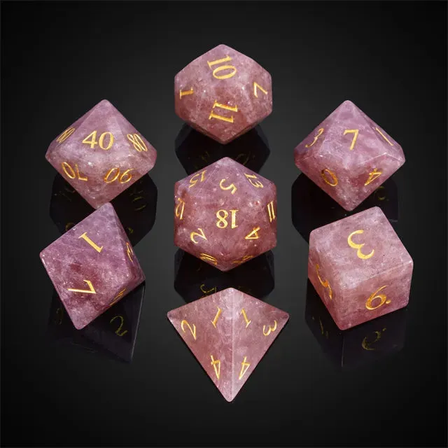 Level Up Premium Dice | Strawberry Crystal Stone | Pink
