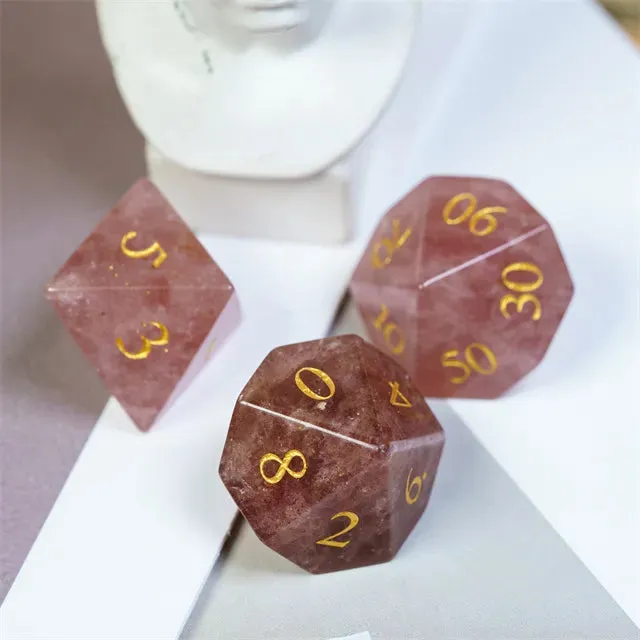 Level Up Premium Dice | Strawberry Crystal Stone | Pink