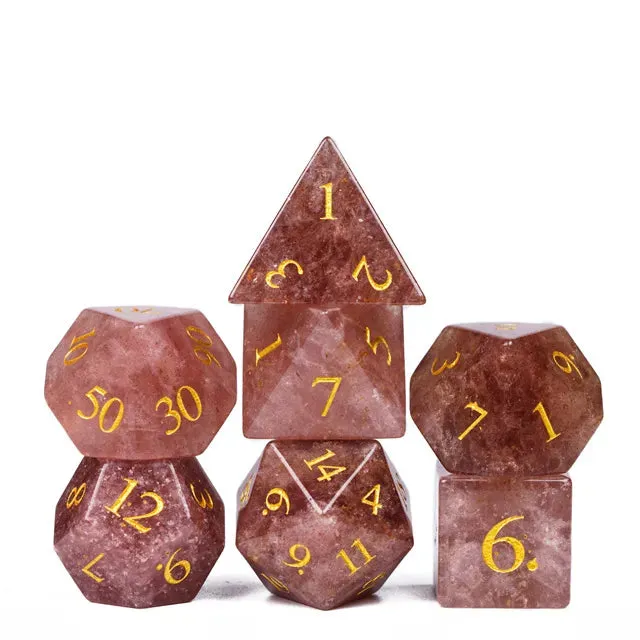 Level Up Premium Dice | Strawberry Crystal Stone | Pink