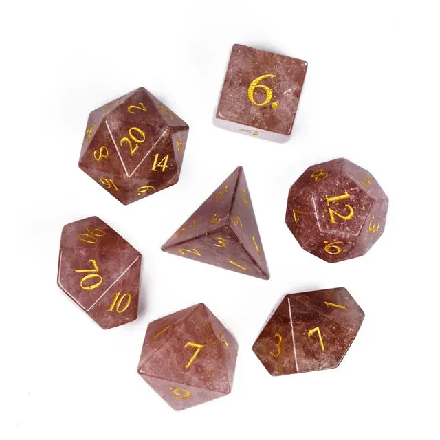 Level Up Premium Dice | Strawberry Crystal Stone | Pink